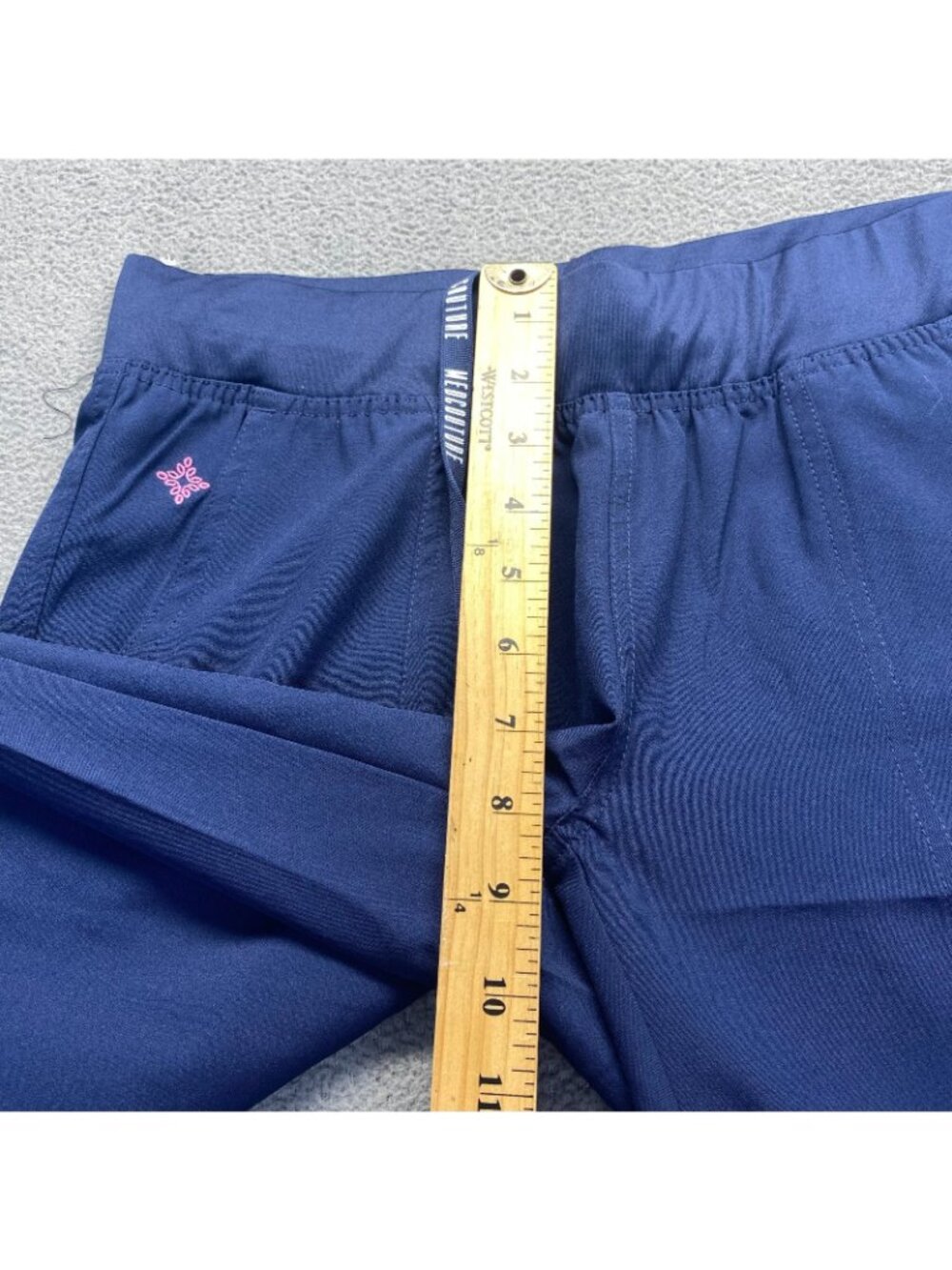 MED COUTURE Energy  6  pocket cargo drawstring women's scrub pants - Navy  S NEW - Picture 4 of 9